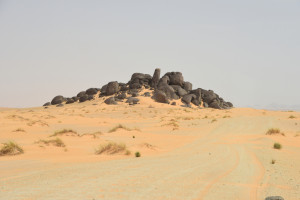 Gesteinsformation in der Wüste