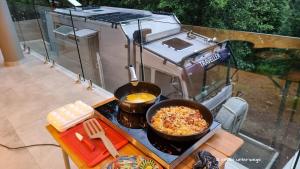 Kochen auf dem Balkon