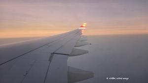 Sonnenaufgang vor der Landung in Johannesburg